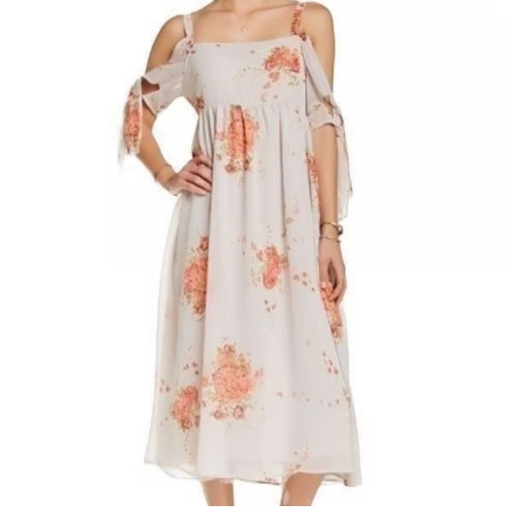 Free People Floral Cold-Shoulder Midi Dress